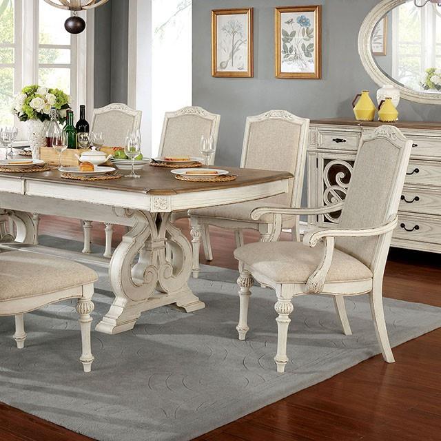 Furniture of America Arcadia CM3150WH-T-TABLE Dining Table IMAGE 1